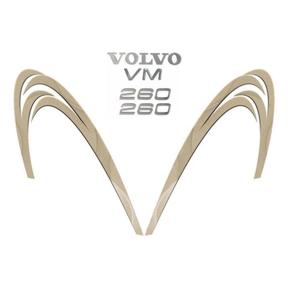 Kit Adesivos Faixa Lateral Volvo Vm Athor 260 E Emblemas