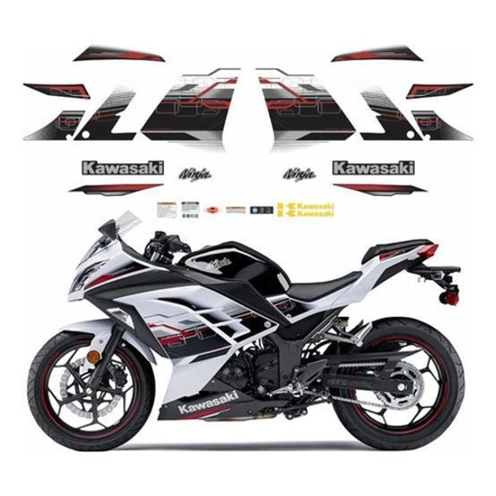 Kit Adesivo Compatível Ninja 300 Branco Edicao Especial Nbr