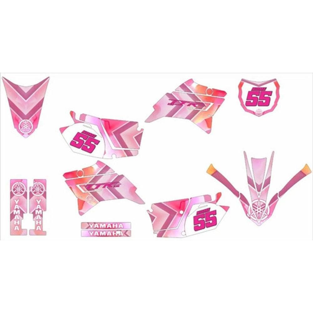Kit Adesivo Moto Cross Trilha Ttr 230 Rosa Lm197