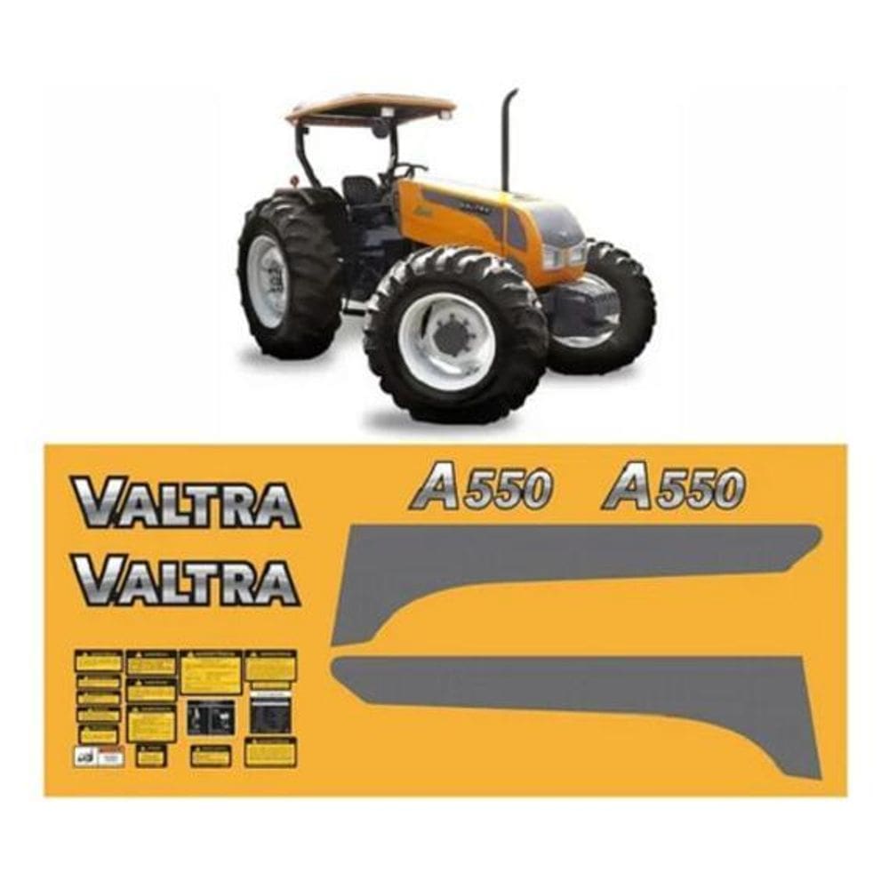 Kit Adesivo Faixas Compatível Trator Valtra A550 + Etiquetas
