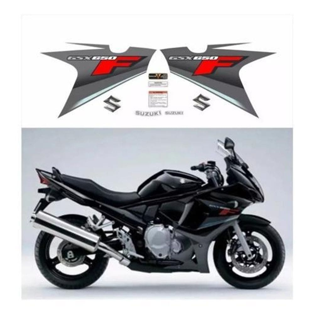 Kit Jogo Faixa Emblema Adesivo Suzuki Gsx 650F 2011 Preta
