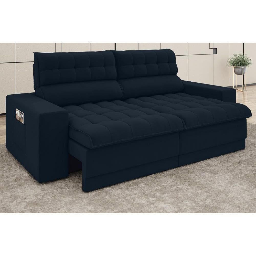 Sofá Omega 2,00m Assento Retrátil e Reclinável Velosuede - NETSOFAS
