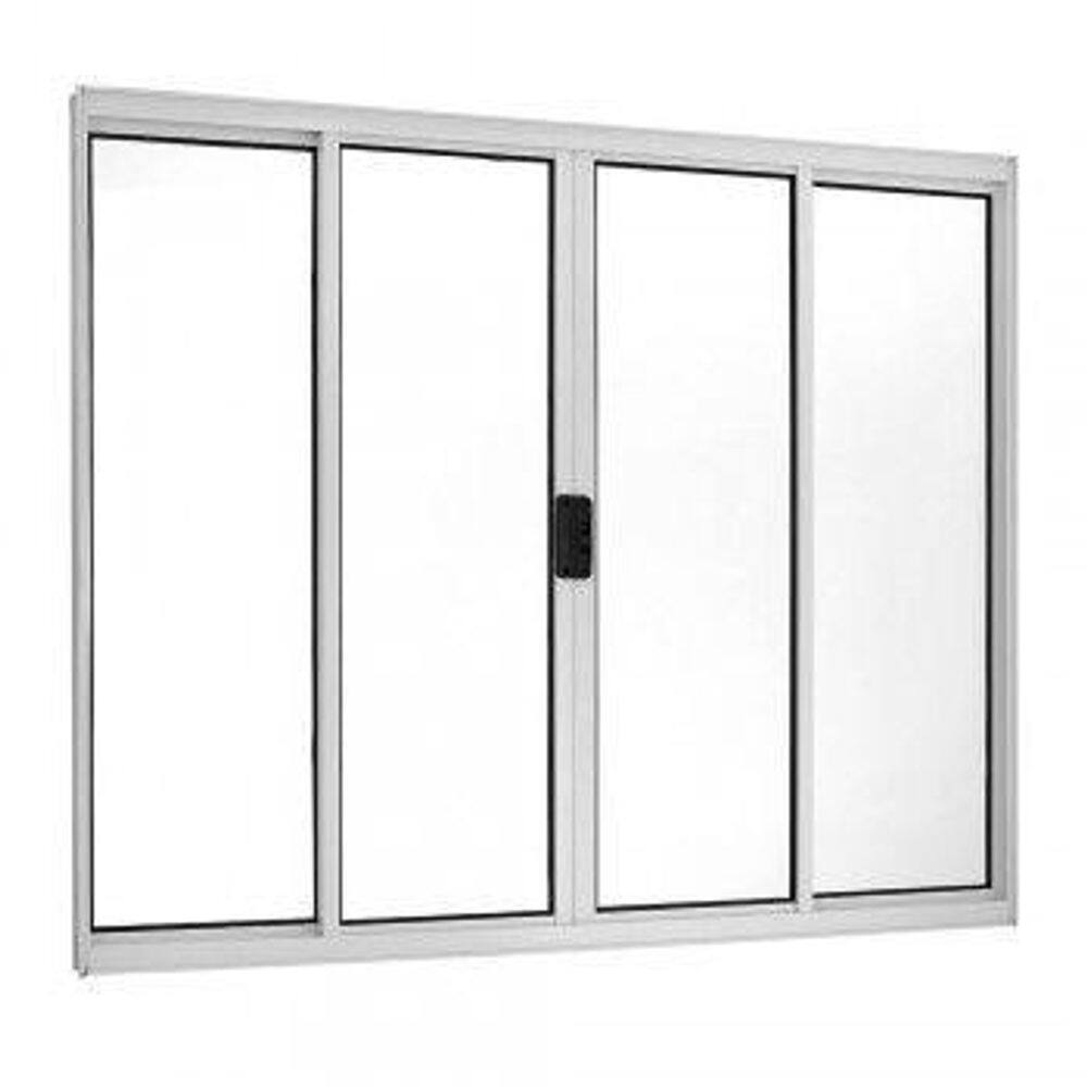 Janela de Correr Alumínio Branco 4 Folhas Central 100x100x5cm Ecosul