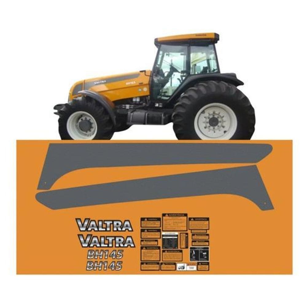 Kit Adesivo Faixas Compatível Trator Valtra Bh145+ Etiquetas