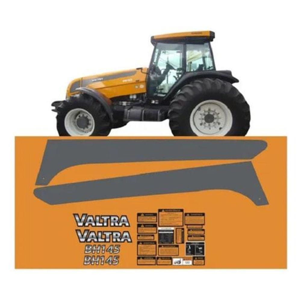 Kit Adesivo Faixas Compatível Trator Valtra Bh145+ Etiquetas