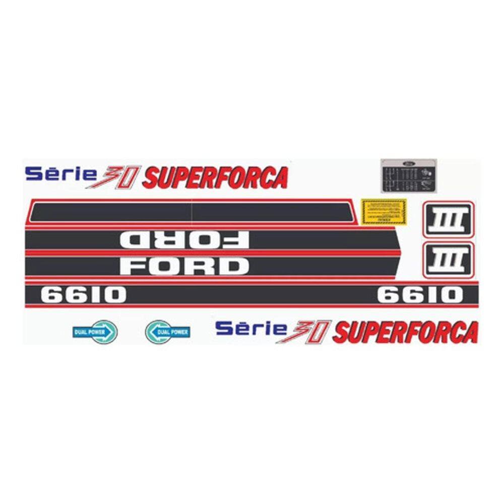 Kit Adesivos Ford 6610 Série 30 Superforça Dual Power