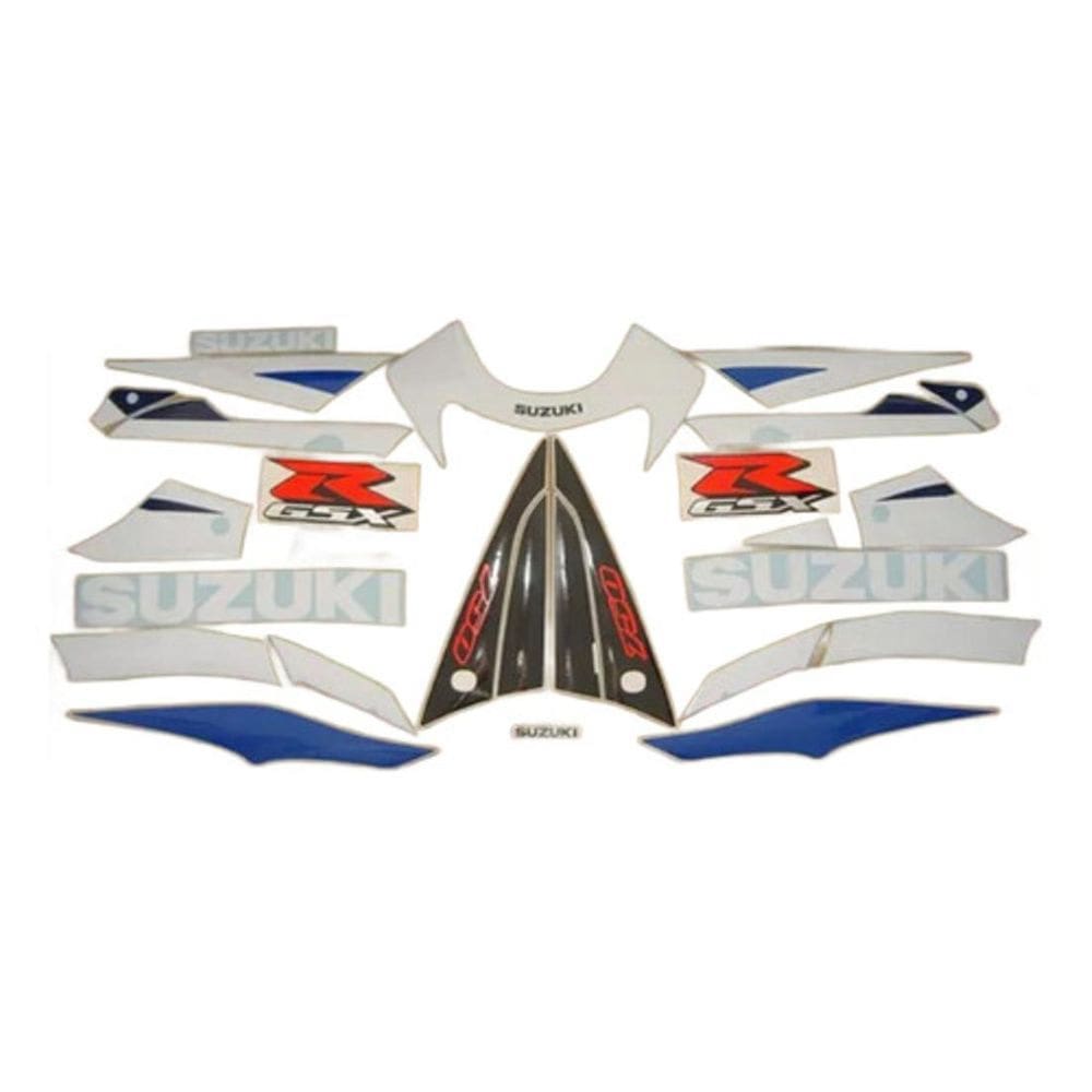 Kit Completo Adesivo Suzuki Gsxr 750 2003 Moto Azul E Branca