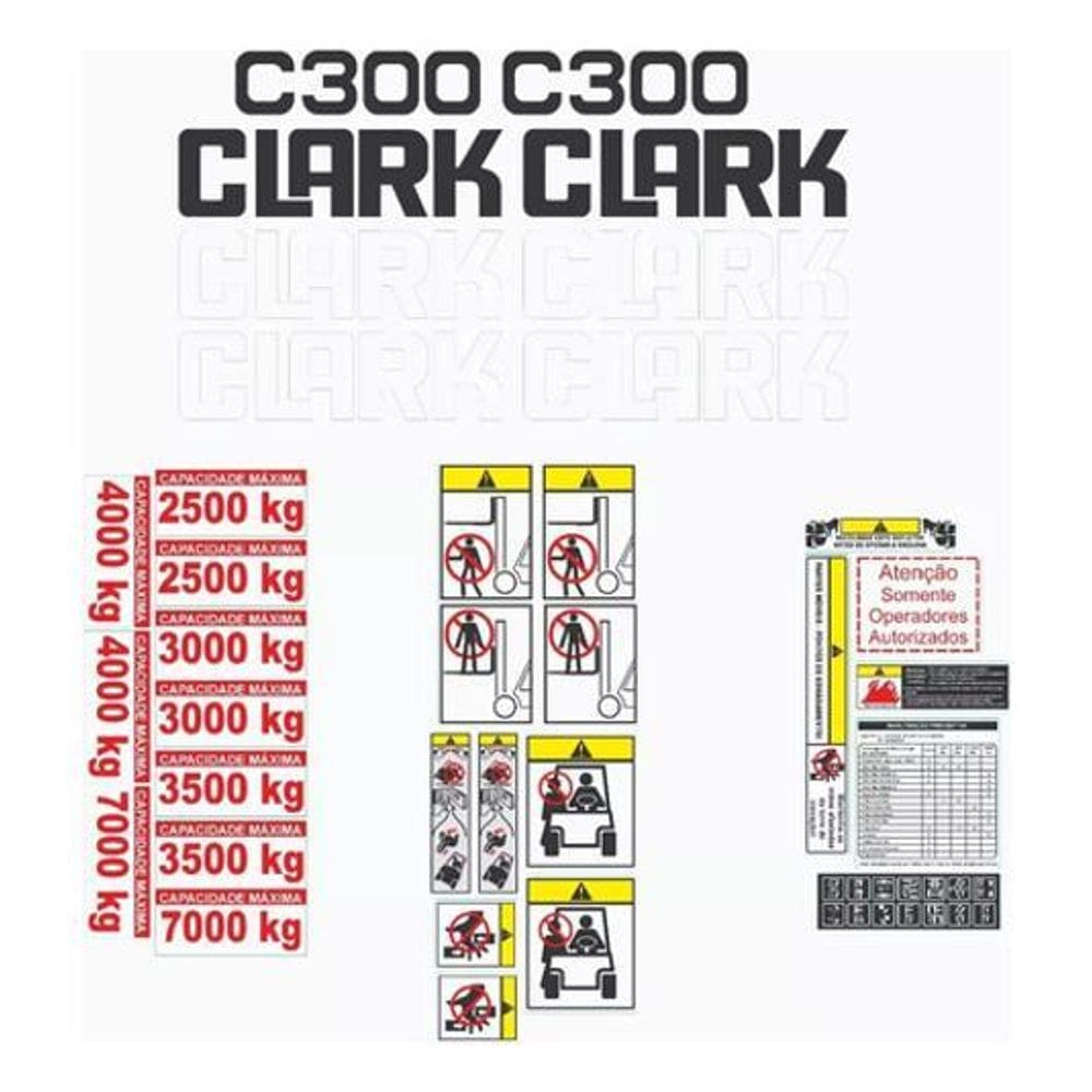 Kit Adesivos Clark C300 Completo