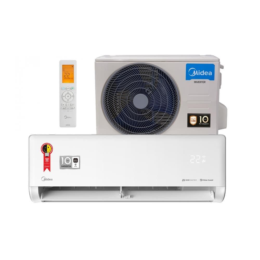 Ar Condicionado 24000 BTUs Split Hi Wall Inverter Midea Frio AI Ecomaster 220V