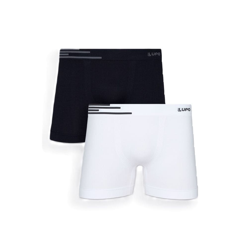 Kit com 2 Cuecas Adulto Boxer Microfibra Cós Uni Faixa Lupo
