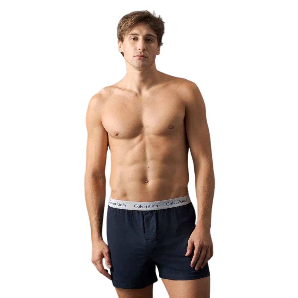 Cueca Samba-Canção de Modal Calvin Klein Marinho/Prata MAS1826