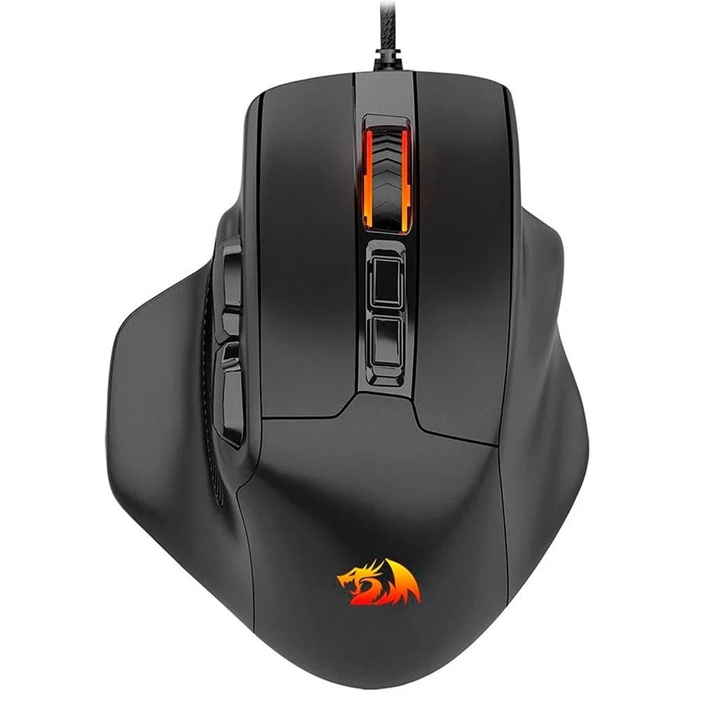 Mouse Gamer Redragon Bullseye, Com Fio, 12400DPI, RGB, USB, Preto