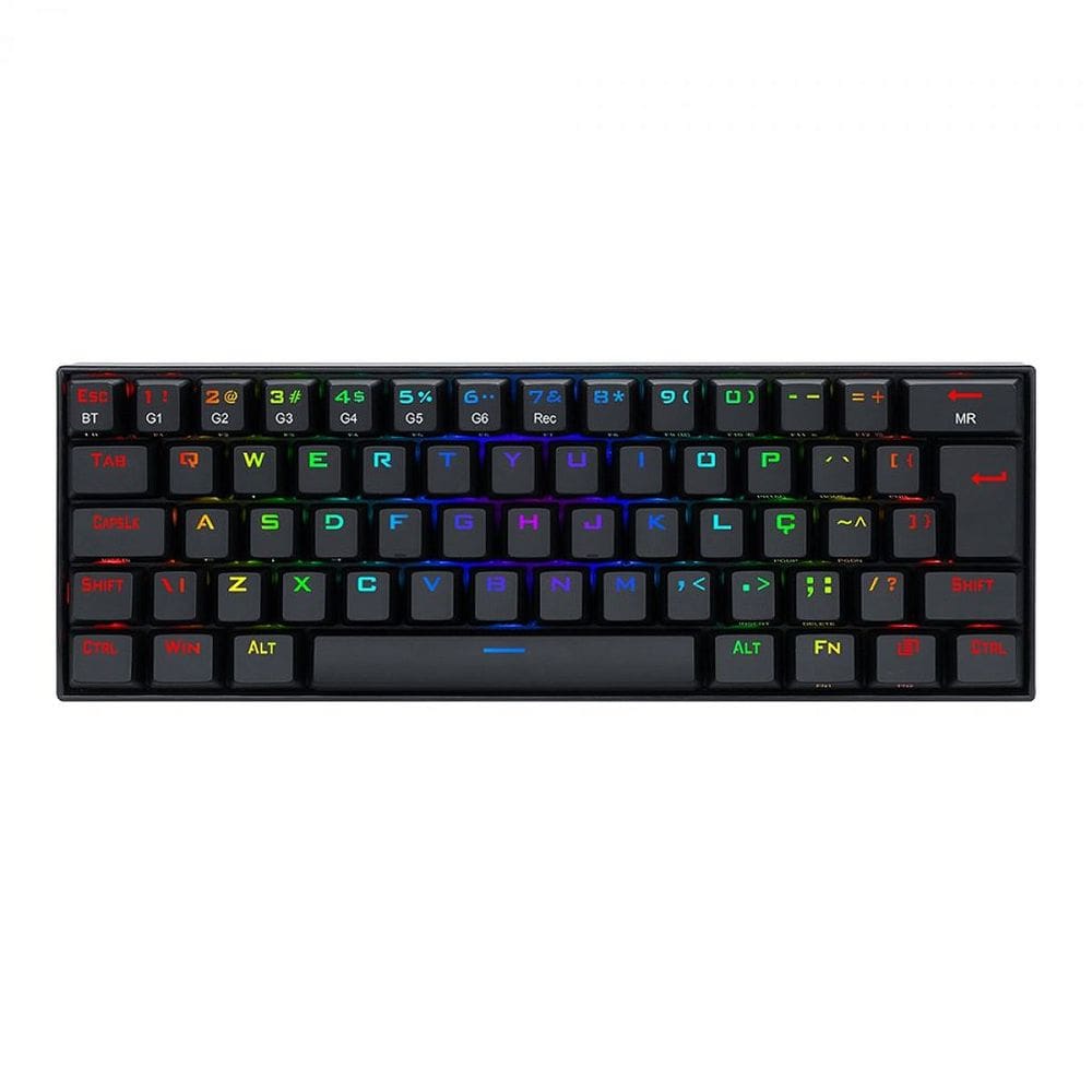 Teclado Mecânico Gamer Redragon Draconic, RGB, Bluetooh, 60%, Switch Brown, ABNT, Bluetooth, Preto
