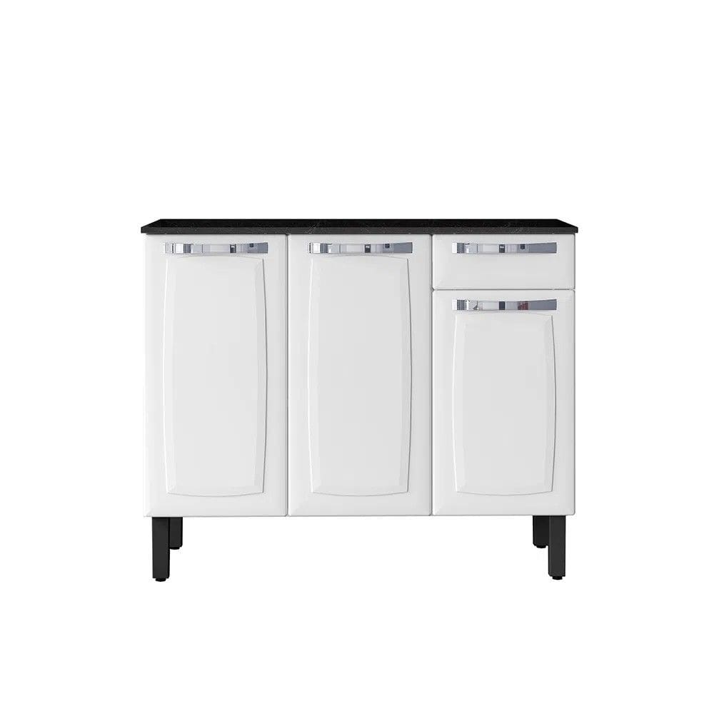 Balcão de Cozinha Branco em Aço 105cm Rose 3 Portas e 1 Gaveta - Itatiaia - IG3G1-105 ROSE 2023 BRA