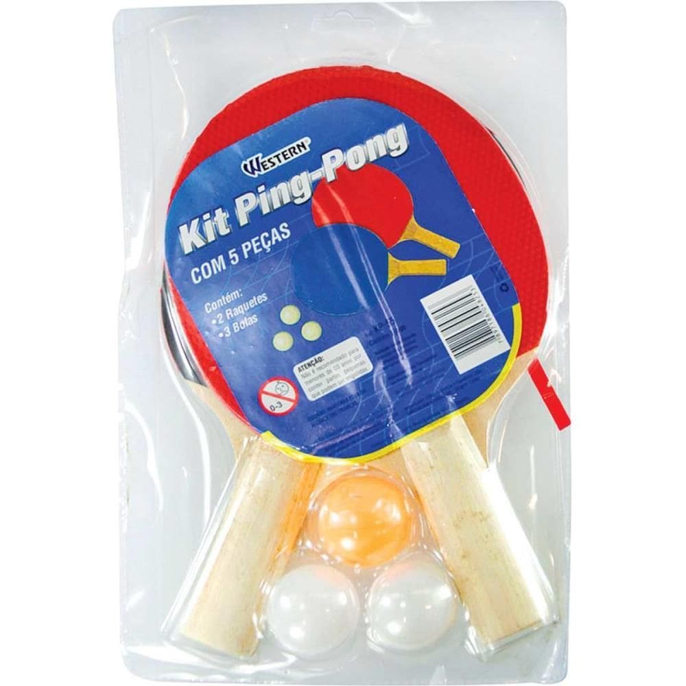 Raquete Para Ping Pong Raquete + Bolas - Western