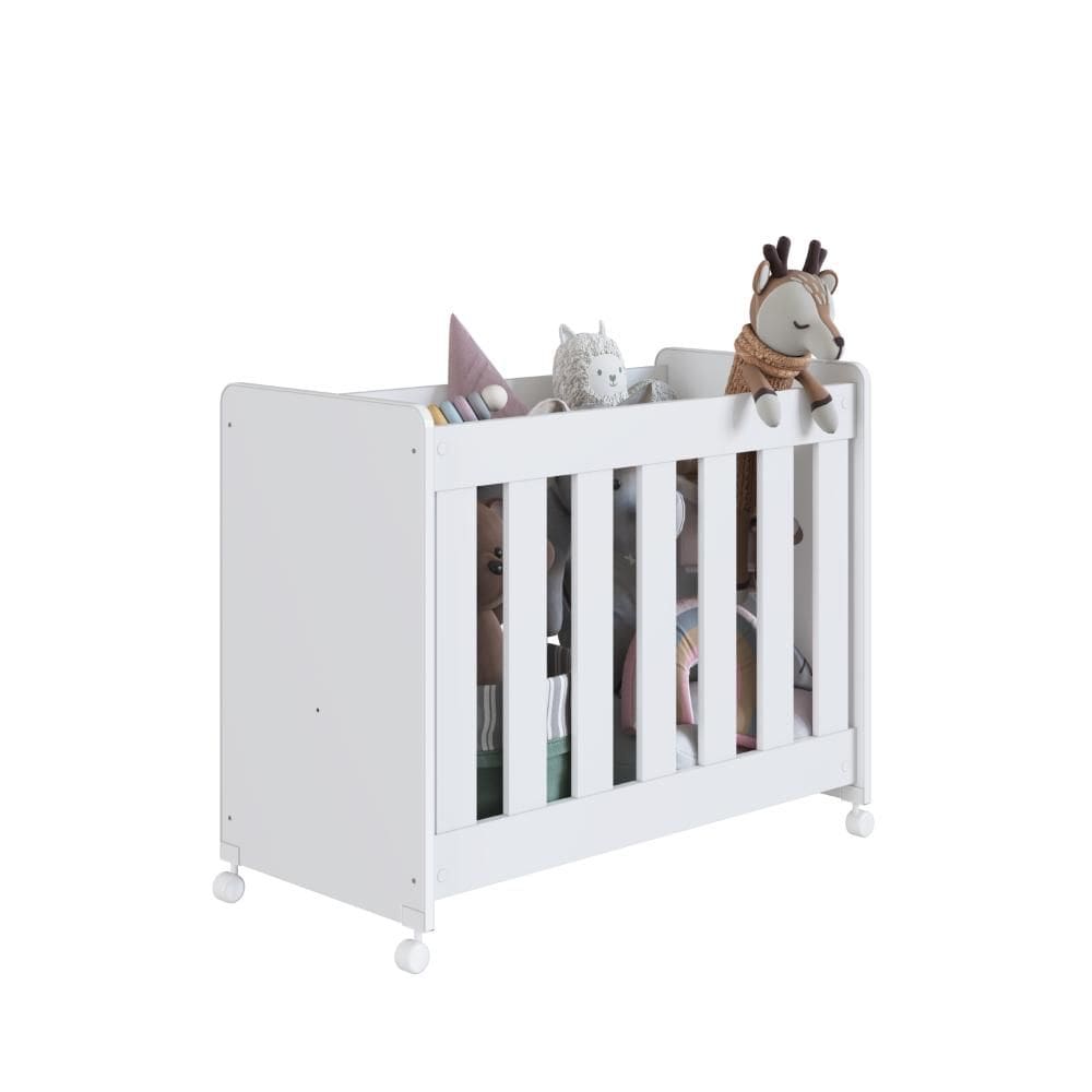 Mini Berço 4 em 1 com Colchão Multifuncional Linha Evolutivo Branco - Completa Móveis