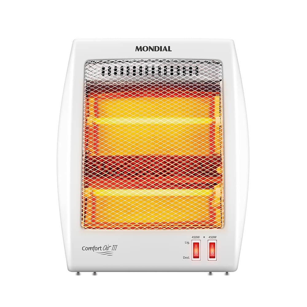 Aquecedor Quartzo Comfort Air III Mondial Branco/Cinza 900W A-16