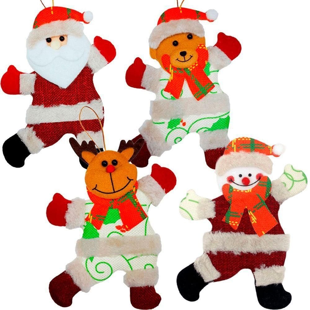 Kit 8 Pendente árvore Natal Noel Rena Urso Boneco Neve 19cm