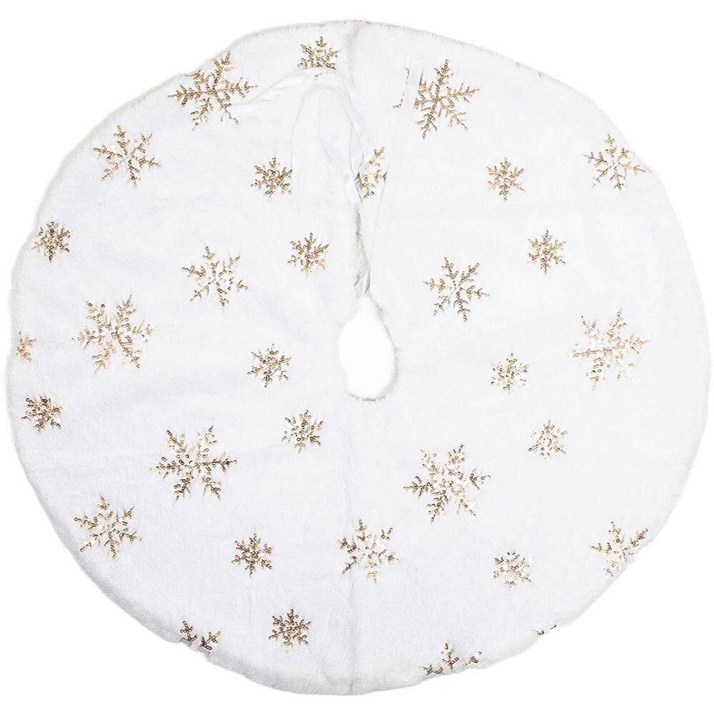 Saia De árvore Natal Temática Natalino Flocos De Neve 60cm