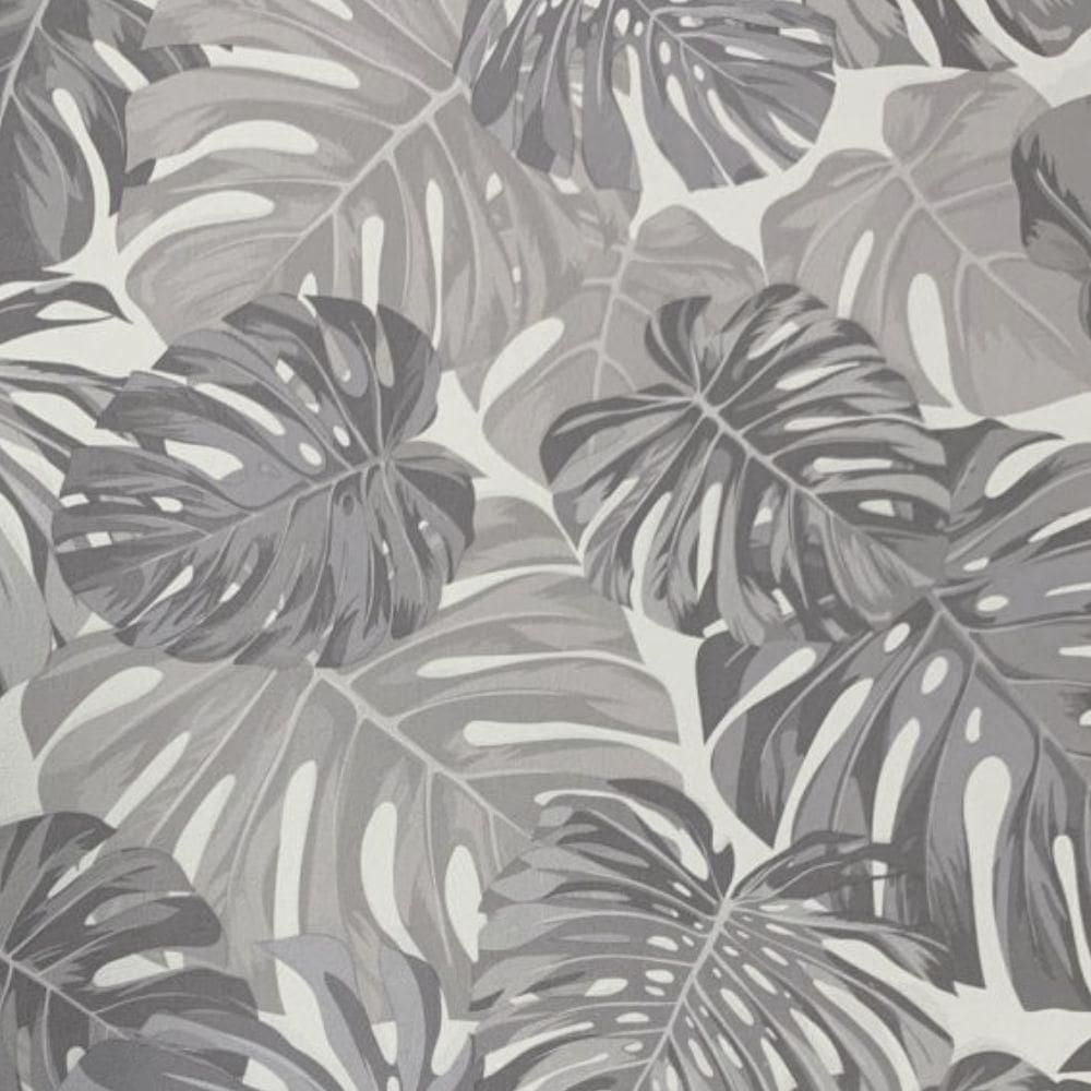 Papel De Parede Santorini Folhagem Branco Sn44