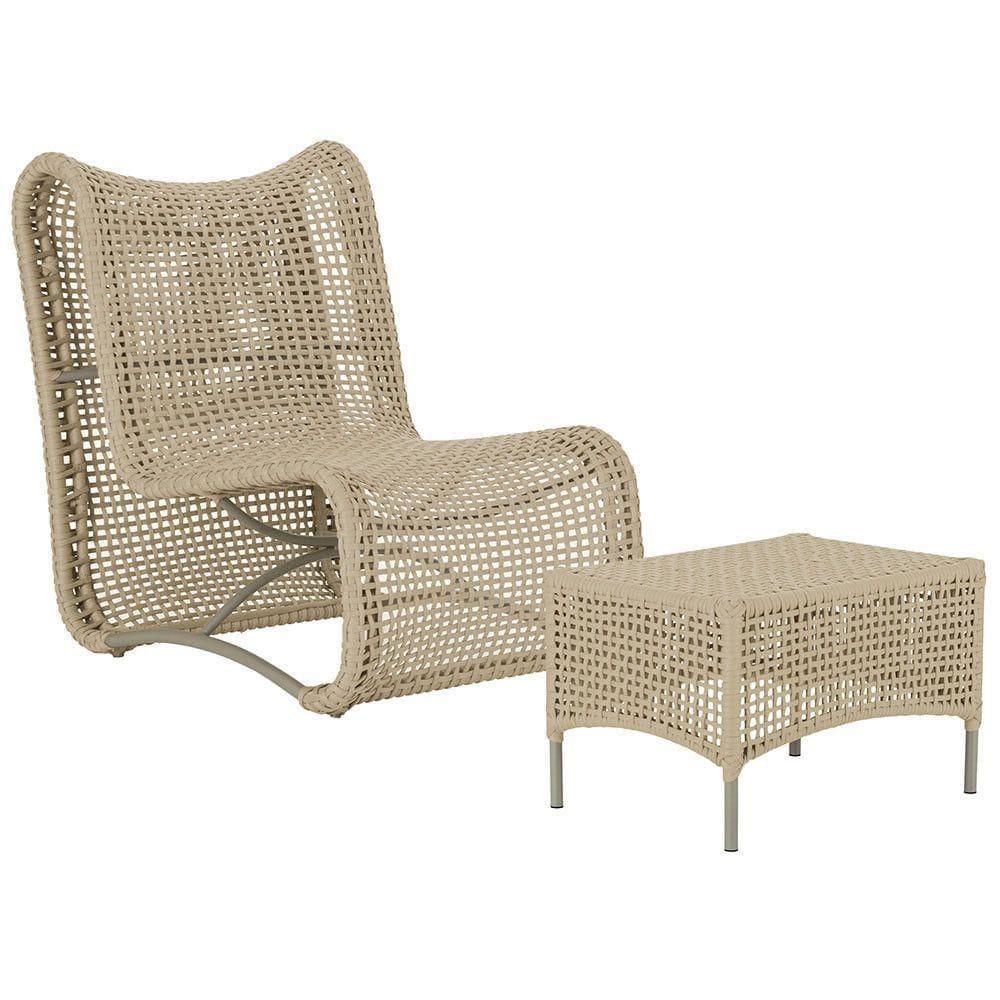 1 Poltrona E Mesa Texas Alumínio Fendi Corda Náutica Trama Rami