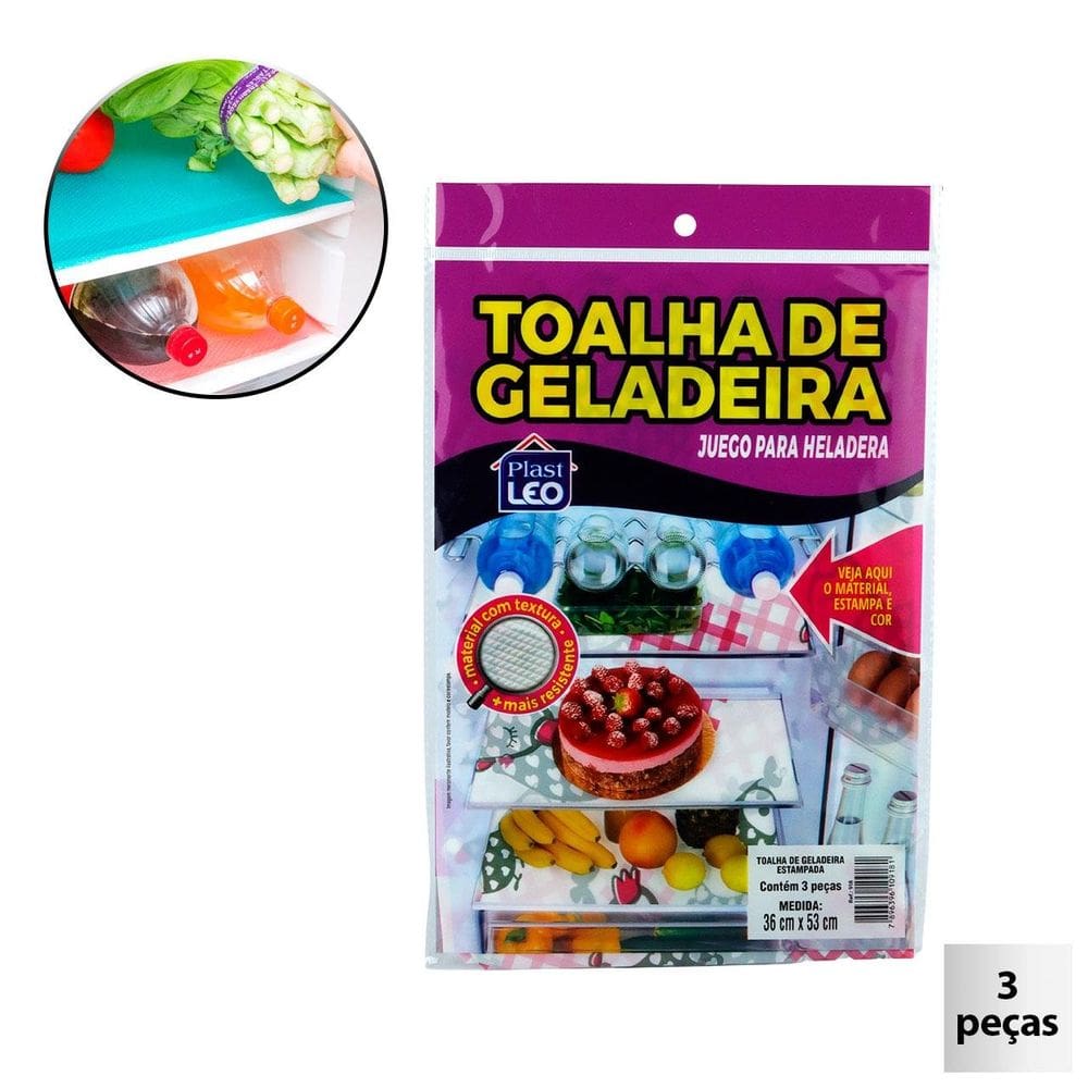 Toalha de Geladeira 53x36cm 3 Peçass - Tudo em Caixa