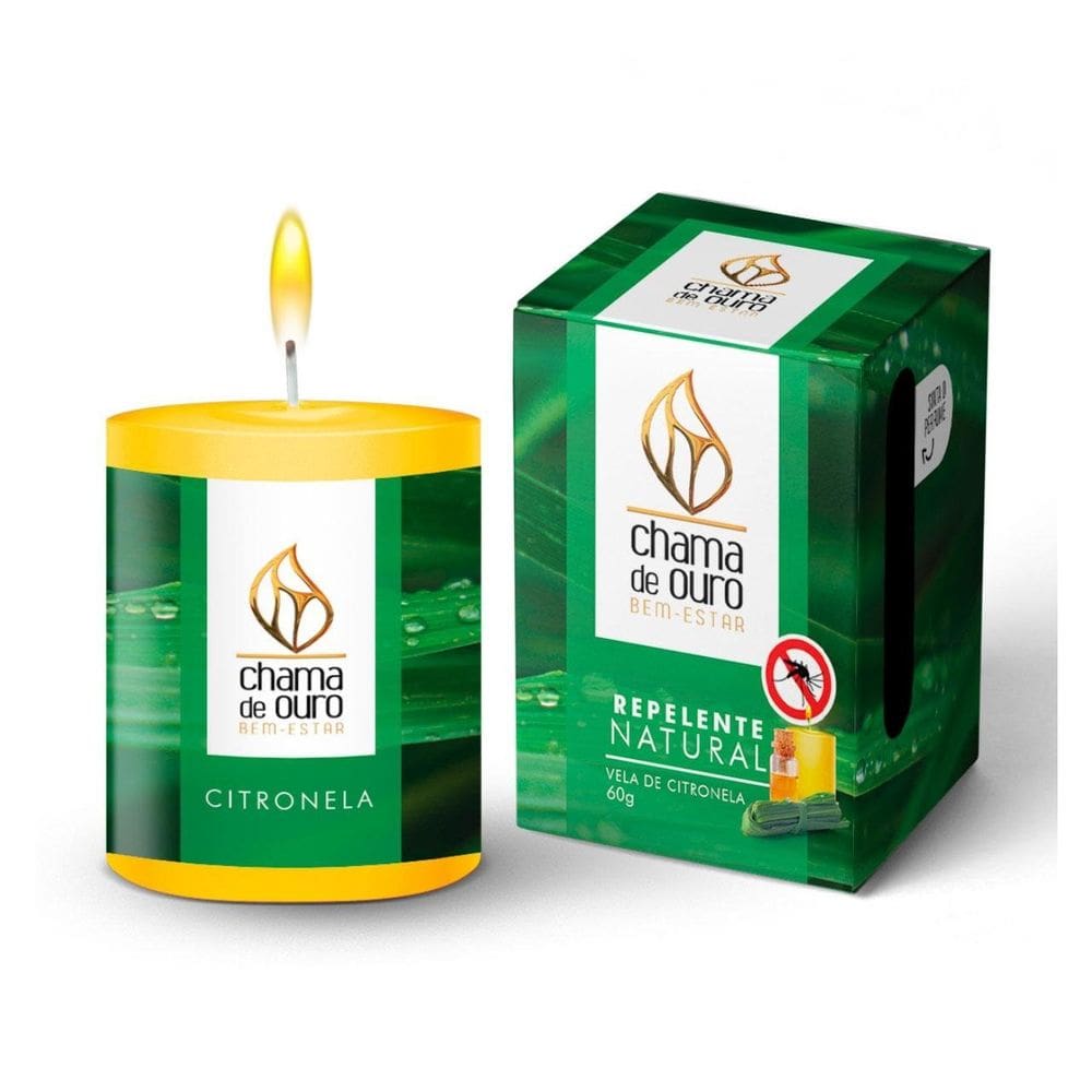 Vela Aromática 60g Repelente Natural Citronela - Tudo em Caixa