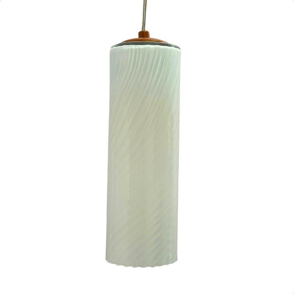 Lustre Pendente Anne Rigato Leitoso E27 Bivolt Taschibra