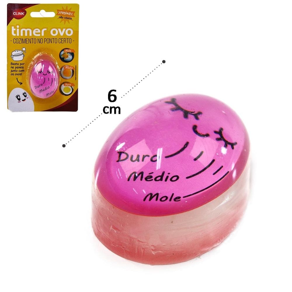 Timer de Cozinha 6cm Para Cozimento de OVO Color - Tudo em Caixa