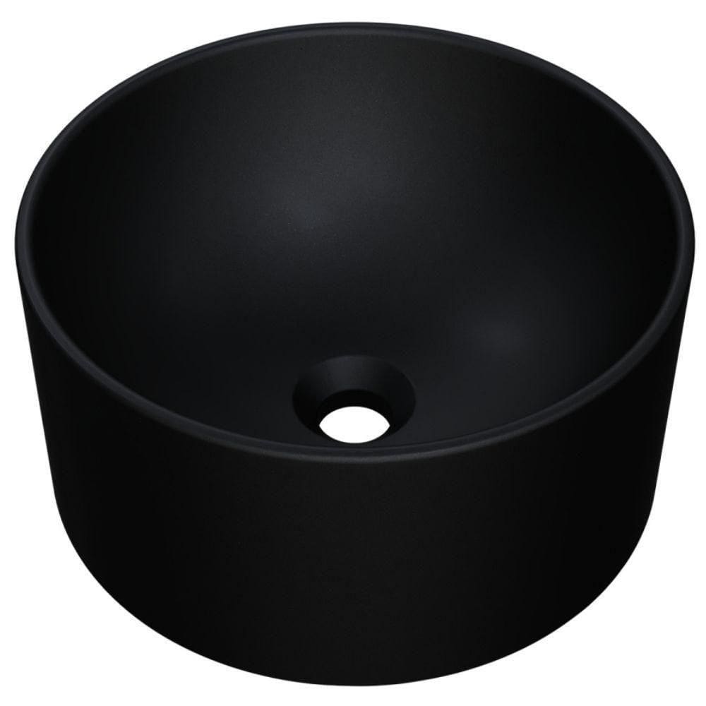 Cuba De Apoio Redonda Para Banheiro Lavabo C01 Bl30w Preto Matte Fosca - Lyam