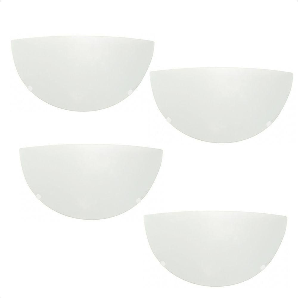 Kit 4 Arandelas Taschibra Jurerê Vidro Meia Lua E27 Bivolt