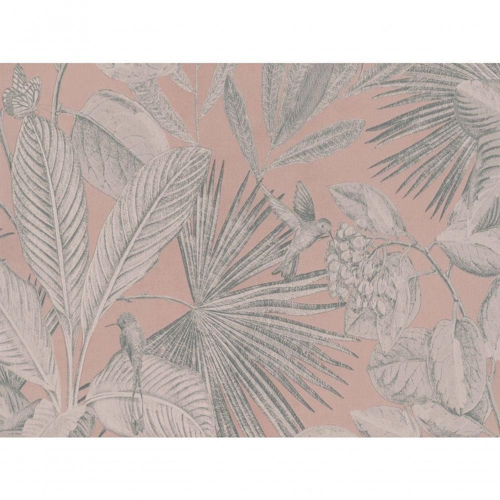 Papel De Parede Inspire Folhagem Rosé E Cinza 221185
