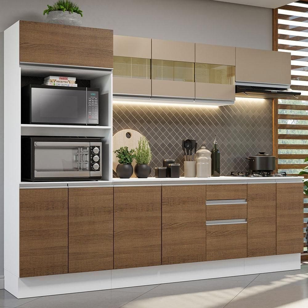 Cozinha Completa Modulada Com Balcão 250Cm Madesa