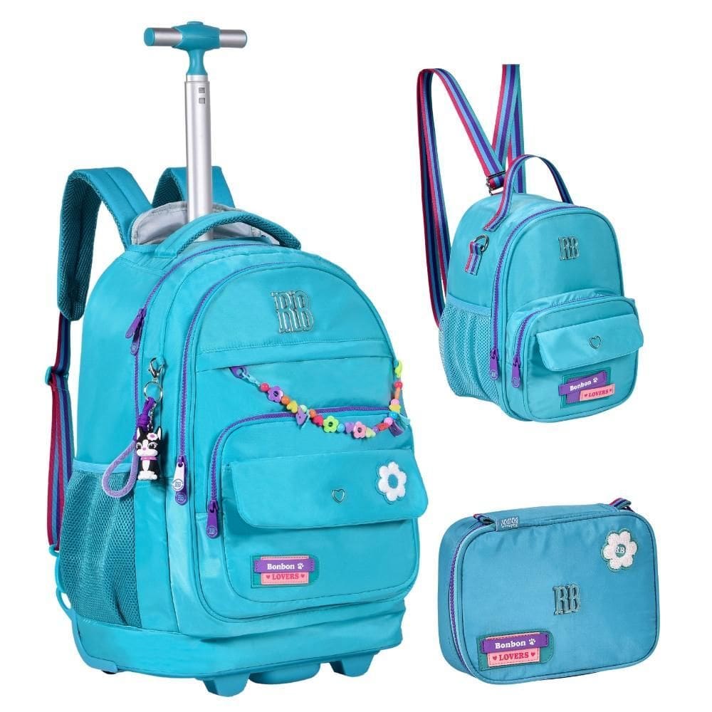Kit Mochila De Rodinhas Oficial Rebecca Bonbon Rb24100 Verde