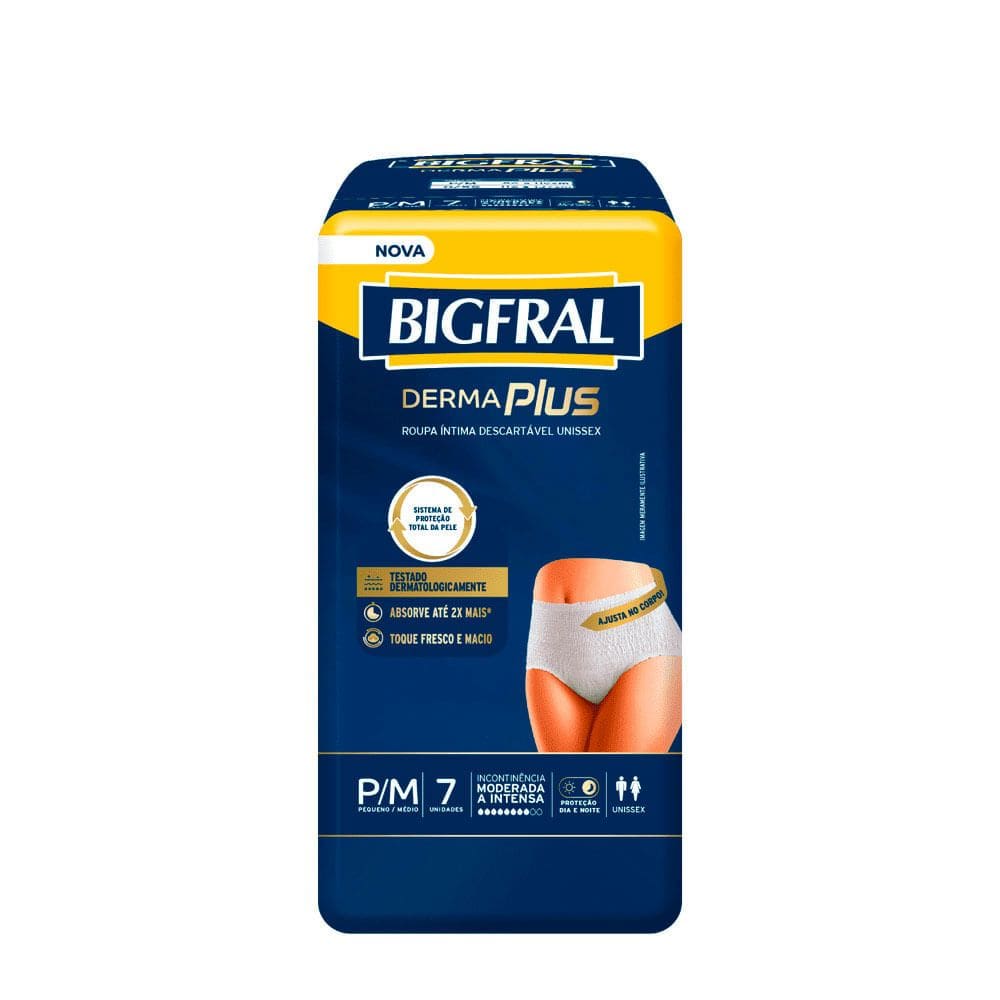 Roupa Íntima Bigfral Pants Premium P/M 7 Unidades