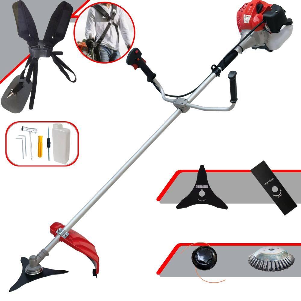 Roçadeira À Gasolina Anmax CG520P TB 52cc 2,2HP Alta Performance Com 4 Opções de Corte Com Carretel + Faca 2 Pontas + Faca 3 Pontas + Escova de Aço