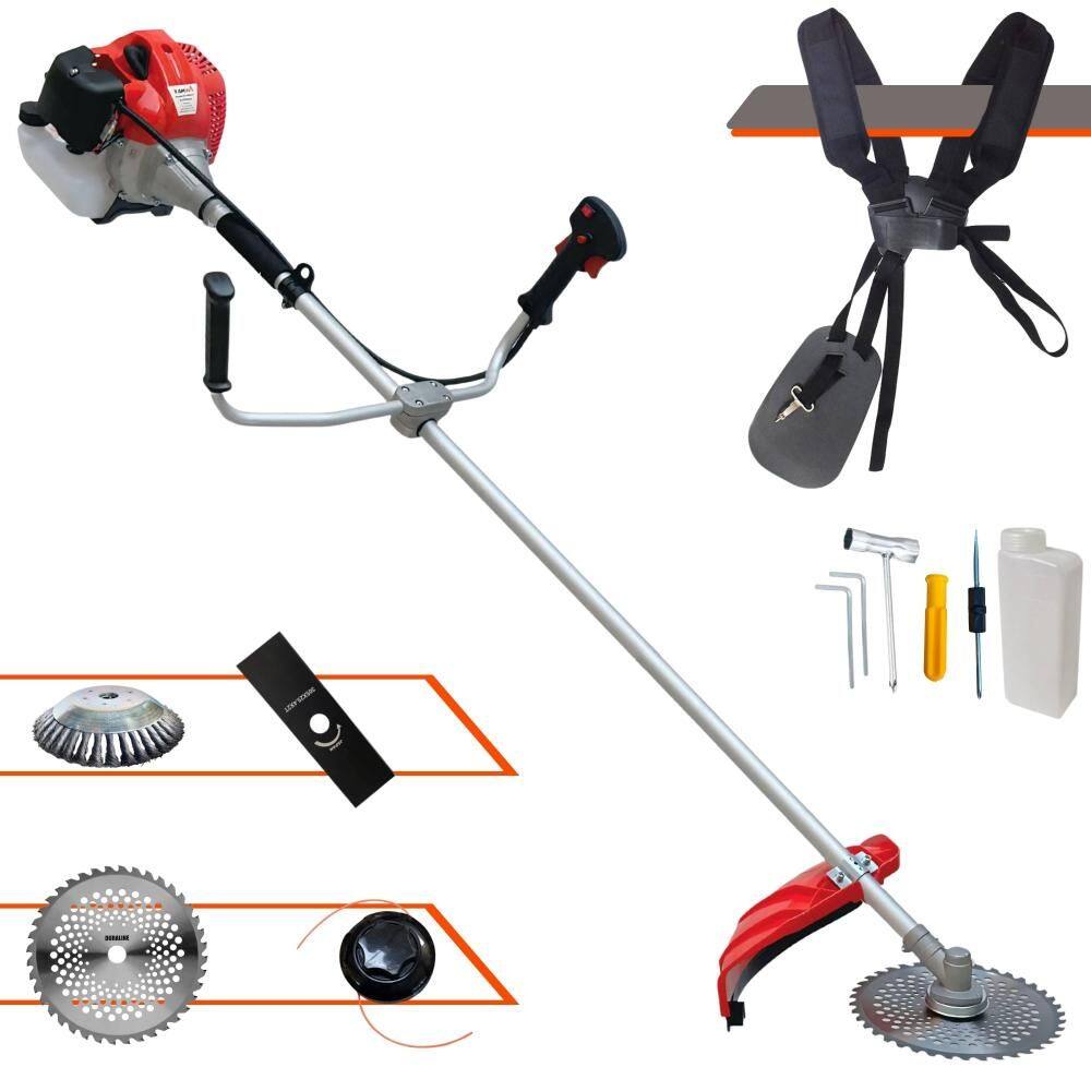 Roçadeira Anmax CG520P À Gasolina 52cc 2,2HP Multifuncional Com Carretel de Nylon + Lâmina Facão + Lâmina 40 Dentes + Escova de Aço Rotativa 38 Cerdas