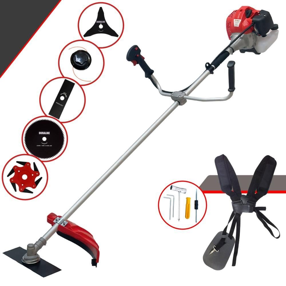 Roçadeira Completa À Gasolina Anmax CG520P 52cc 2T 2,2HP 5 Em 1 Com Carretel + Lâmina 2 Pontas + Lâmina 3 Pontas + Lâmina 6 Pontas + Lâmina 80 Dentes