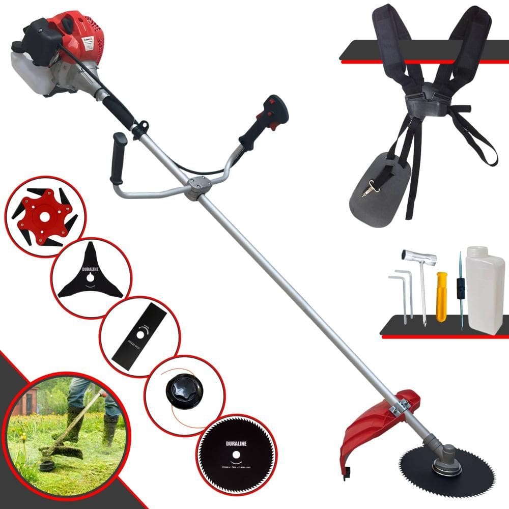 Roçadeira Anmax CG520P À Gasolina 52cc 2,2HP Multifunções C/ Carretel de Nylon + Lâmina Facão + Lâmina 3 Pontas + Lâmina 6 Pontas + Lâmina 80 Dentes