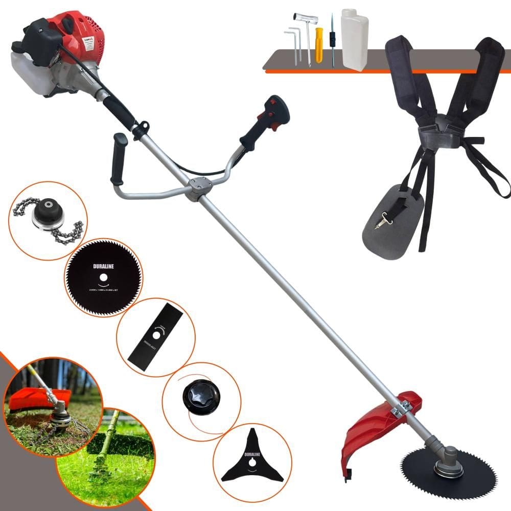 Roçadeira Lateral Anmax CG520P À Gasolina 52cc 2,2HP 10.000rpm Multifunções Com Carretel + Lâmina Facão + Lâmina 3 Pontas + Lâmina 80 Dentes + Trimmer