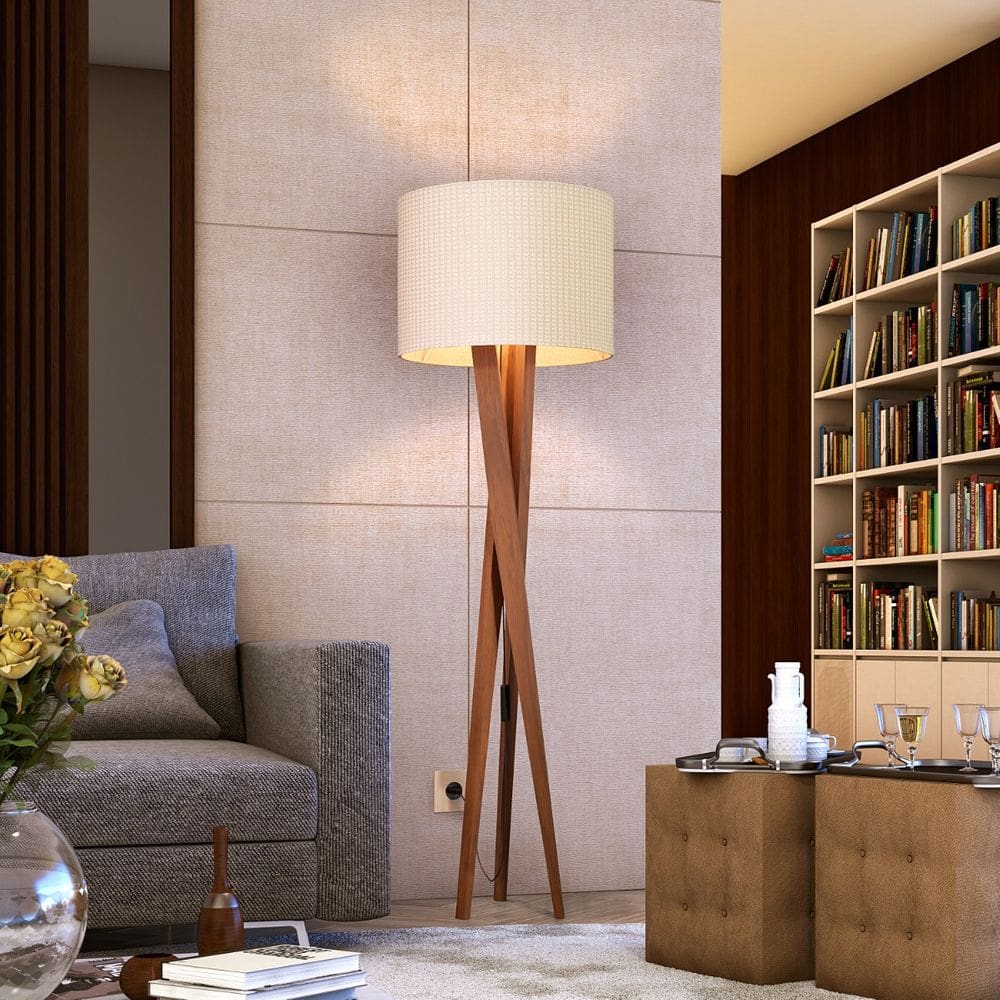 Luminária Abajur Tripé De Chão Paris Retrô Moderna Bivolt