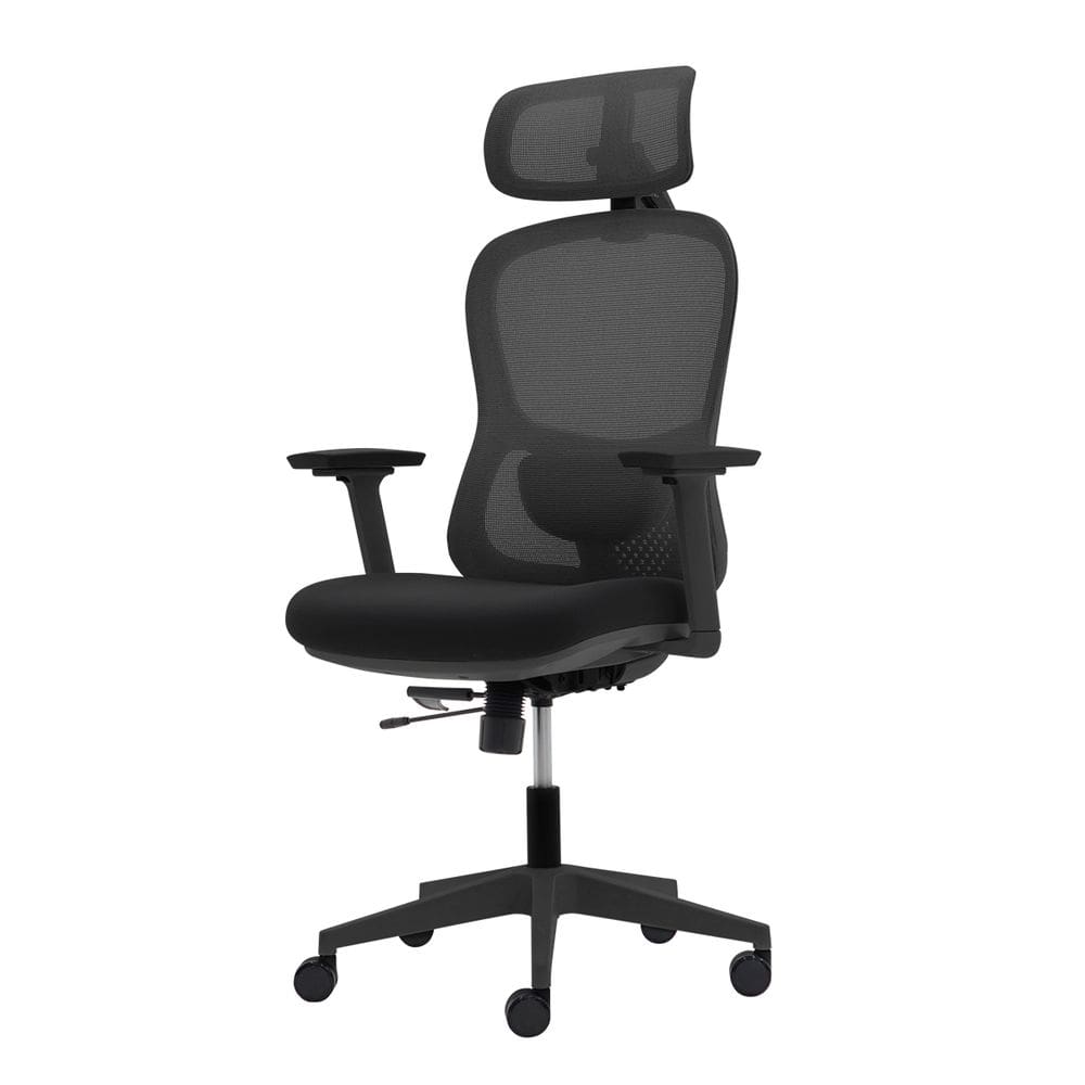 Cadeira Ergonômica NR 17 Presidente Prime Preta Encosto Mesh Apoio de Cabeça e Braços Ajustáveis