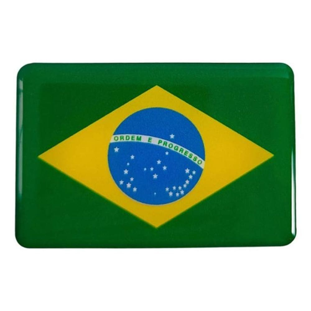 Emblema Adesivo Bandeira Brasil 3D Resinado Relevo Carro Bd1