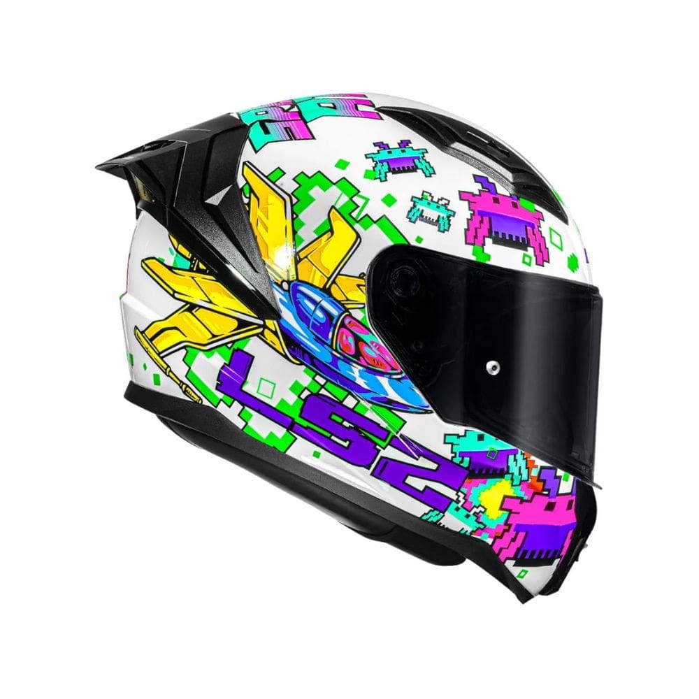 Capacete LS2 FF810 Vigo Space Attack Branco E Roxo