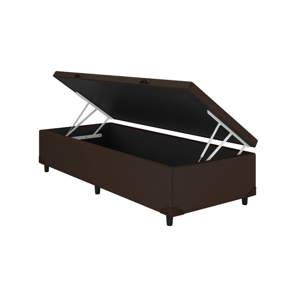 Baú Solteiro Corino Marrom 88x188