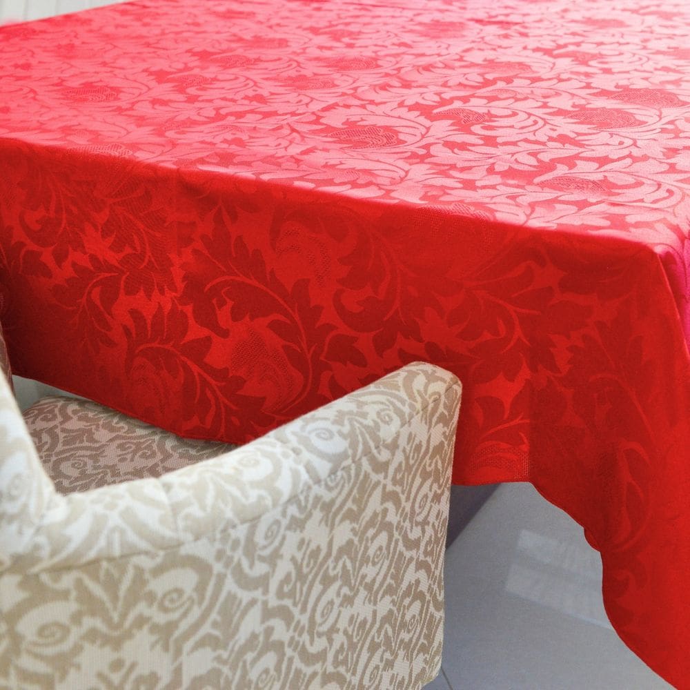Toalha De Mesa Jacquard 6Lugares Retangular 2.1x1.4 Vermelho