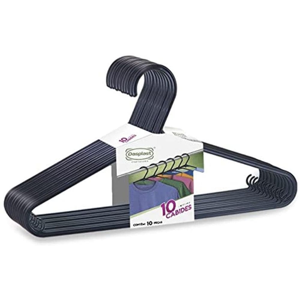Cabide De Plástico Para Roupa Dasplast 10 Unidades
