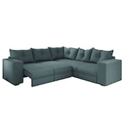 Sofá de Canto Retrátil 5 Lugares Veludo New Qatar Selmer