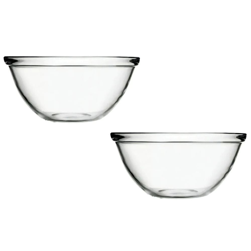 Kit 2 Tigelas Cumbuca Bowl Redonda Vidro 4L S/ Tampa Nadir