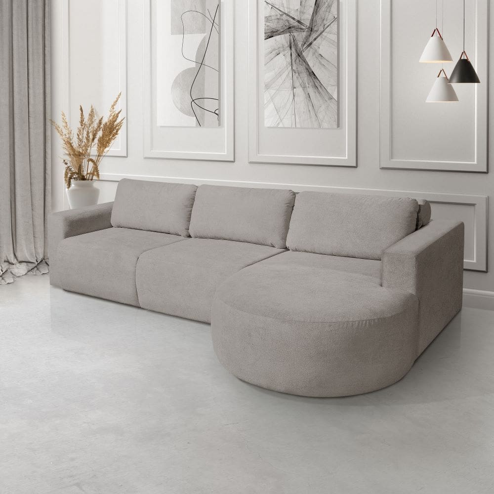 Sofá Orgânico Encantus 3 lugares Para Sala 2,92 cm  cappuccino  Redenobre